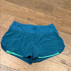 Athleta Blue and Green Athletic Shorts